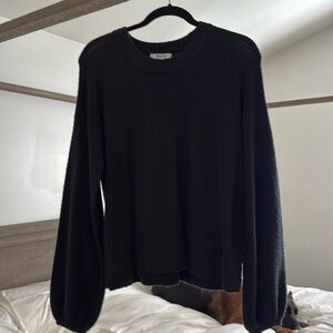 Madewell Navy Sweater with Bell Sleeves Medium